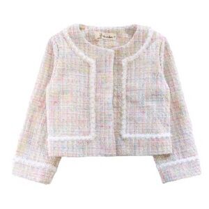 Chic Multicolor Tweed Kids Blazer